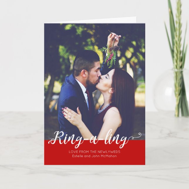 Newlyweds Ring-e-ling Första jul-Helgdag Helgkort (Framsida)