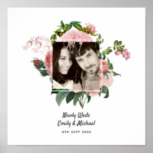 Newlyweds Rosa ros Botaniska Blommigten PHOTO Poster