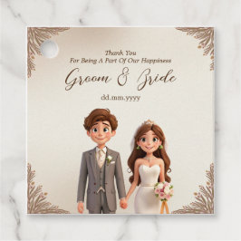 Newlyweds Tack Wedding Favors Gåvor Etiketter