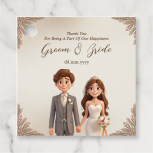 Newlyweds Tack Wedding Favors Gåvor Etiketter