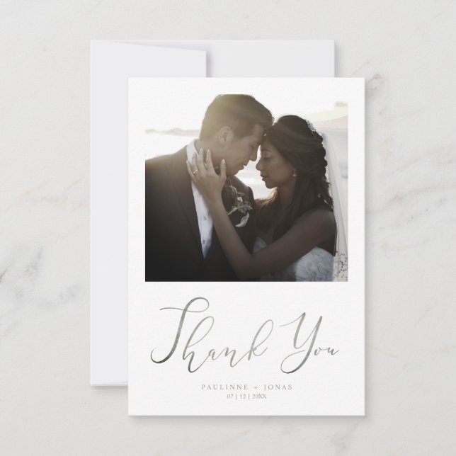 Newlyweds Thank You Guests Romantic Photo Wedding (Framsida)