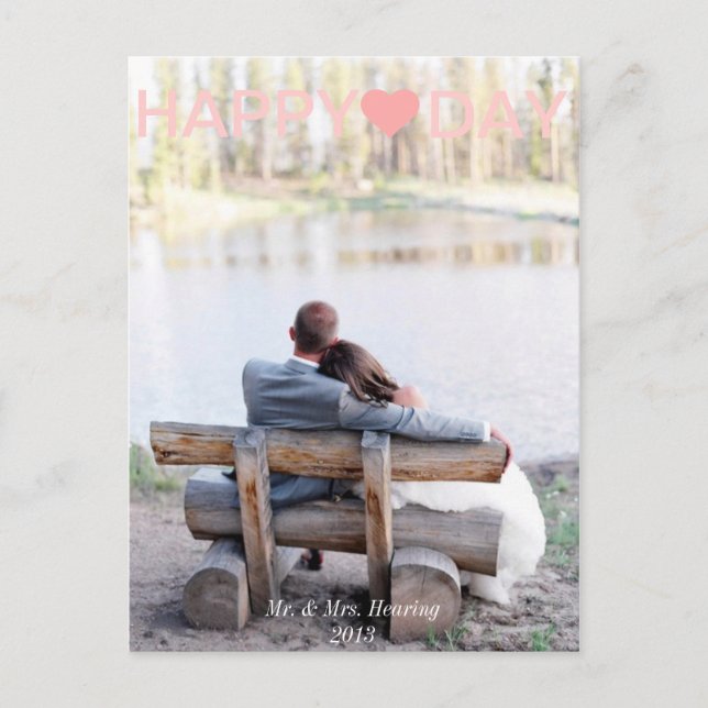 Newlyweds Valentindags kort Fotokort (Framsida)