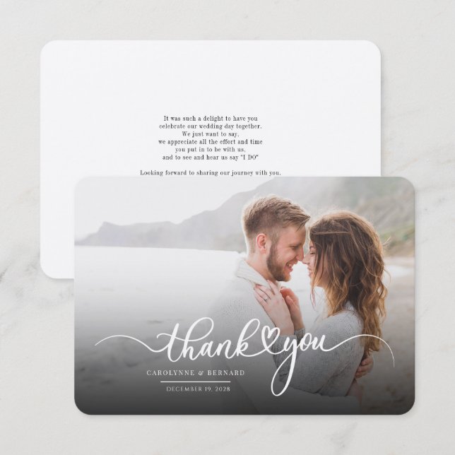 Newlyweed - fotopapportet Bröllop - tack (Fram/baksida)