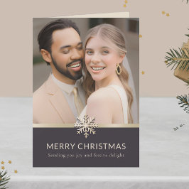 Newlywes första julfotoport kort