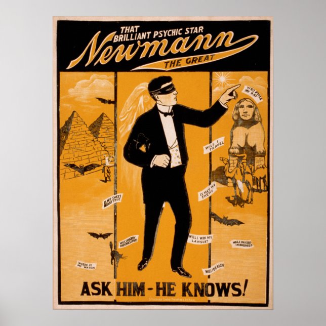 NEWMANN Magician Illusionist VAUDEVILLE Poster (Framsidan)