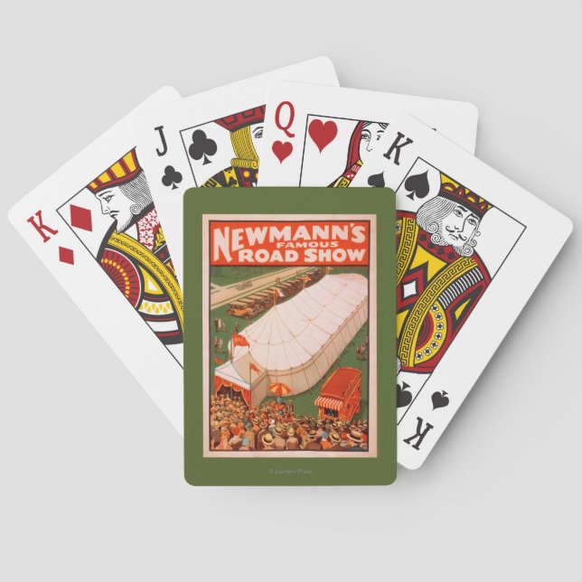 Newmanns berömd magisk affisch för Show för Kortlek (Baksidan)