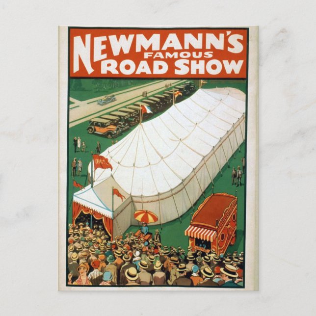 Newmanns Berömd Road Show Vykort (Framsida)