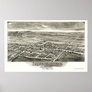 Newmanstown & Sheridan, PA Panoramic Karta - 1898 Poster