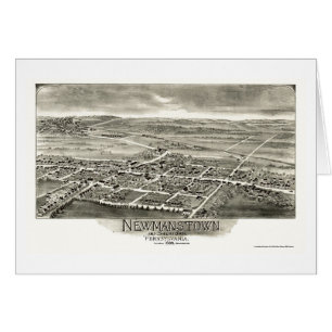 Newmanstown & Sheridan, panorama- karta för PA - Hälsningskort