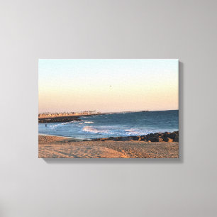 Newport Beach at Sunset, California Canvastryck