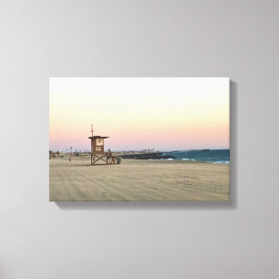 Newport Beach at Sunset, California Canvastryck