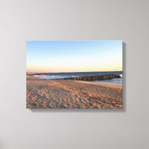 Newport Beach at Sunset, California Canvastryck