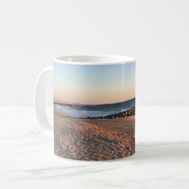 Newport Beach at Sunset, California Kaffemugg (Framsida vänster)