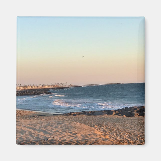 Newport Beach at Sunset, California Magnet (Framsidan)