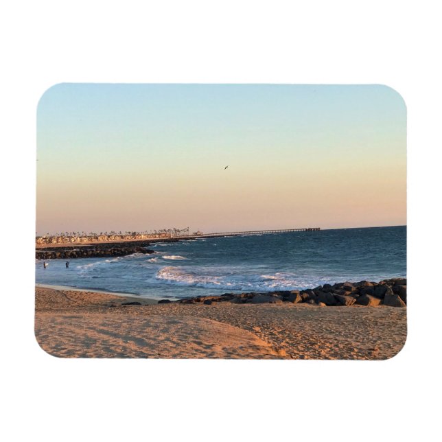 Newport Beach at Sunset, California Magnet (Horisontell)