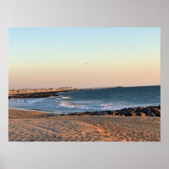 Newport Beach at Sunset, California Poster (Framsidan)