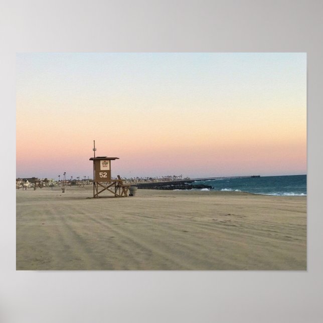 Newport Beach at Sunset, California Poster (Framsidan)