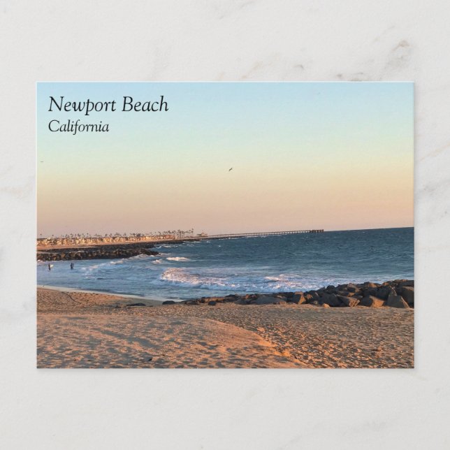 Newport Beach at Sunset, California Vykort (Framsida)