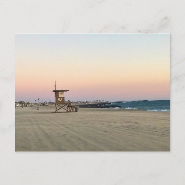 Newport Beach at Sunset, California Vykort (Framsida)