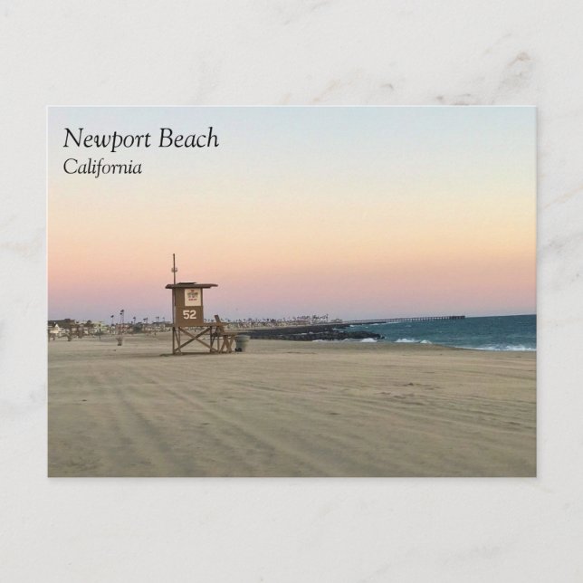 Newport Beach at Sunset, California Vykort (Framsida)