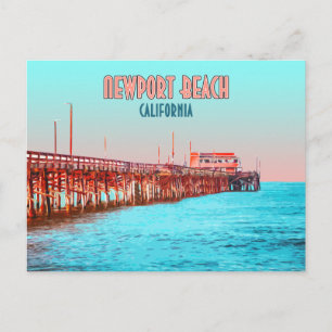 Newport Beach California Balboa Pier Vintage Vykort