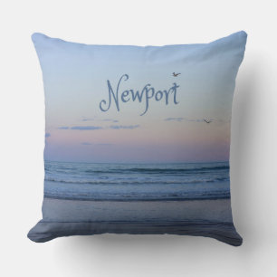 Newport Beach California Ocean Sunrise Blue Kudde