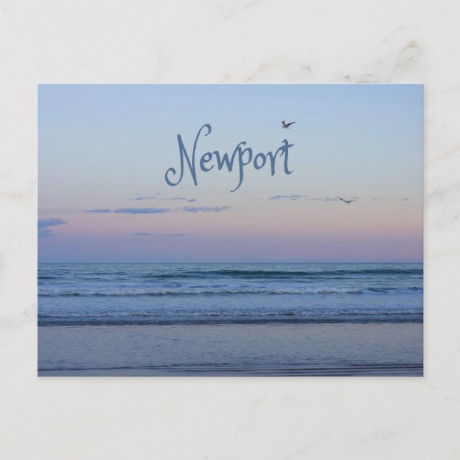 Newport Beach California Ocean Sunrise Blue Vykort (Framsida)