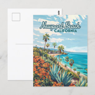 Newport Beach California Orange County Vintage Vykort