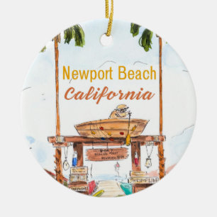 Newport Beach California-ornament Julgransprydnad Keramik