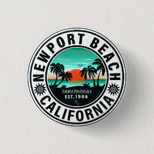 Newport Beach California Retro Sunset Souvenir 80s Knapp