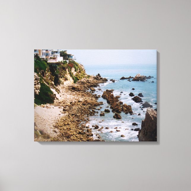 Newport Beach California Rocky Kusten Photo Canvastryck (Framsida)