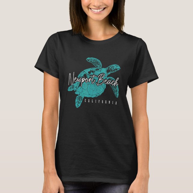 Newport Beach California Sea Dyka D T Shirt (Framsida)