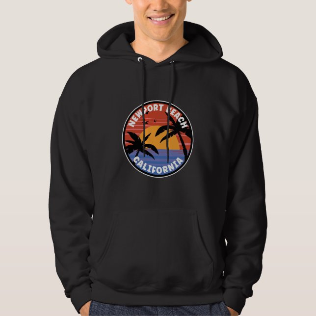 Newport Beach California Sunset Paradise Hoodie (Framsida)