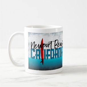 Newport Beach California Surfboard Surfing Kaffemugg