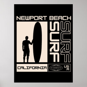 Newport Beach California USA Surfa Poster