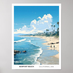 Newport Beach California USA Vintage resor Poster