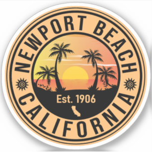 Newport Beach California Vintage Souvenirs Klistermärken