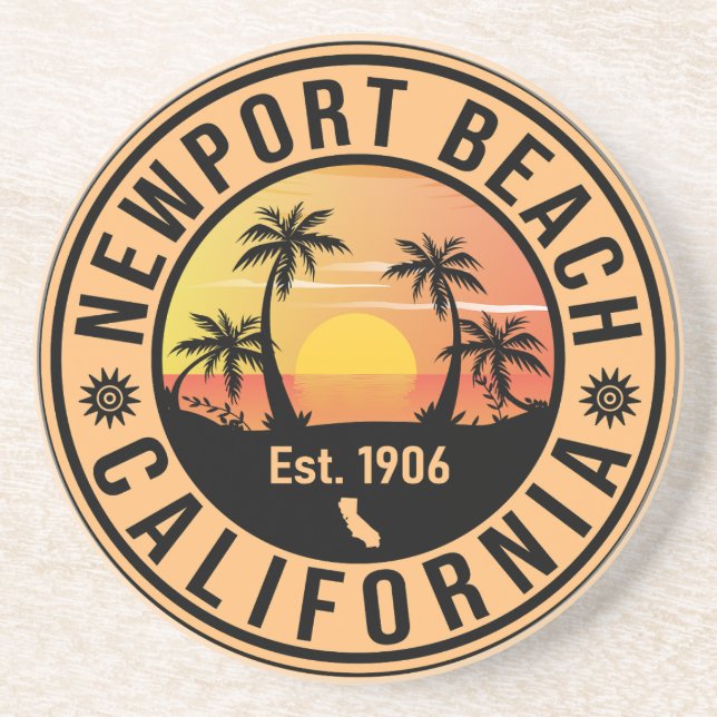 Newport Beach California Vintage Souvenirs Underlägg (Framsidan)