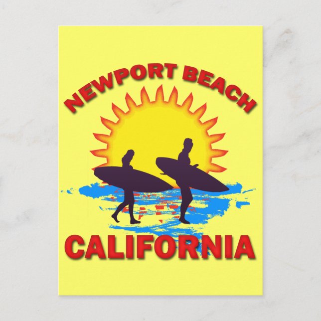 NEWPORT BEACH CALIFORNIA VYKORT (Framsida)