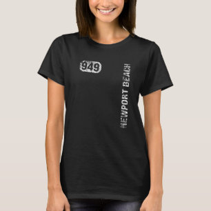 Newport Beach Kalifornien 949 områdeskod Vintage R T Shirt