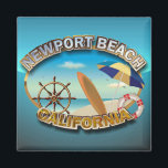 Newport Beach, Kalifornien Magnet<br><div class="desc">Den här charmerande soliga staden från Orange County, CA kan lätt erövra någons hjärta! Berömd för många attraktion, som den största fritidshamnen, den vackra Balboa-ön, Mode-ön, Newport Beach-julboat Parad, Ferris-hjulet eller dess pristina stränder, är detta kustparadis också idealiskt för fiske, surfing, kajakpaddor och valövervakning. N.B. är ett av de mest...</div>