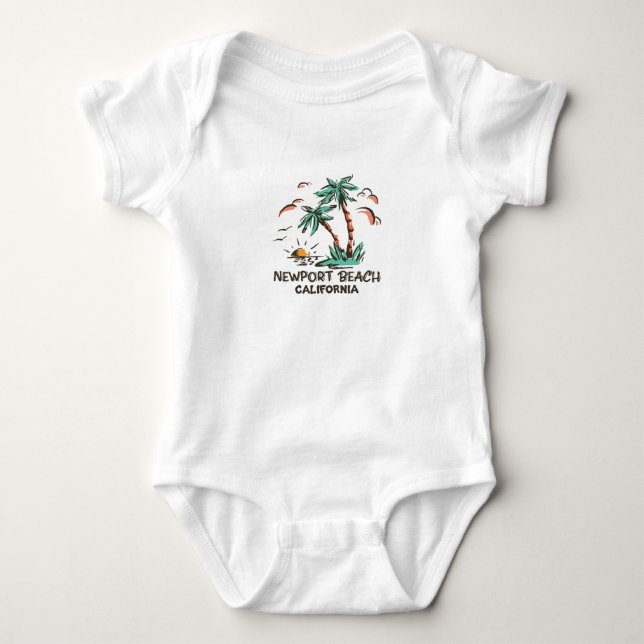 Newport Beach - Kalifornien - Sunset T Shirt (Framsida)