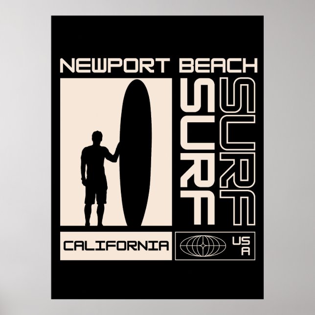 Newport Beach Kalifornien USA Surfing Poster (Framsidan)