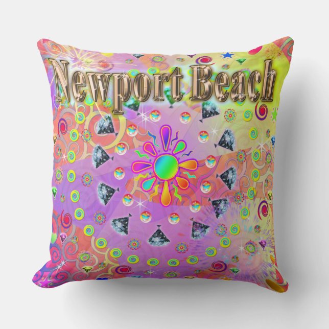 Newport Beach Lucky Golden Pillow Kudde (Framsida)