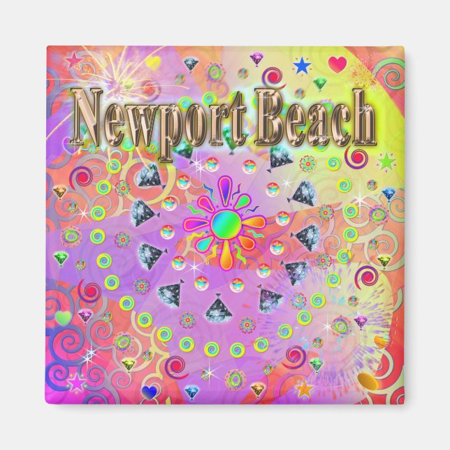 Newport Beach Lucky Golden Pillow Magnet (Framsidan)