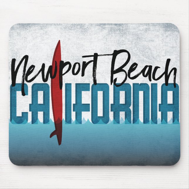 Newport Beach Mouse Pad California Surfboard Musmatta (Framsidan)