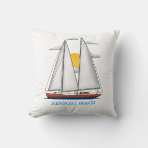 Newport Beach Nautical Sailing Sailor Kudde