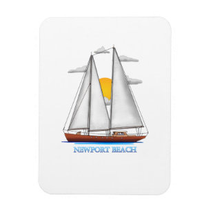 Newport Beach Nautical Sailing Sailor Magnet