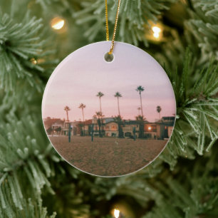 Newport Beach Pastel Sunset Julgransprydnad Keramik