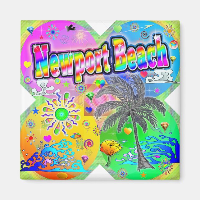 Newport Beach Quadro Seasons Magnet (Framsidan)